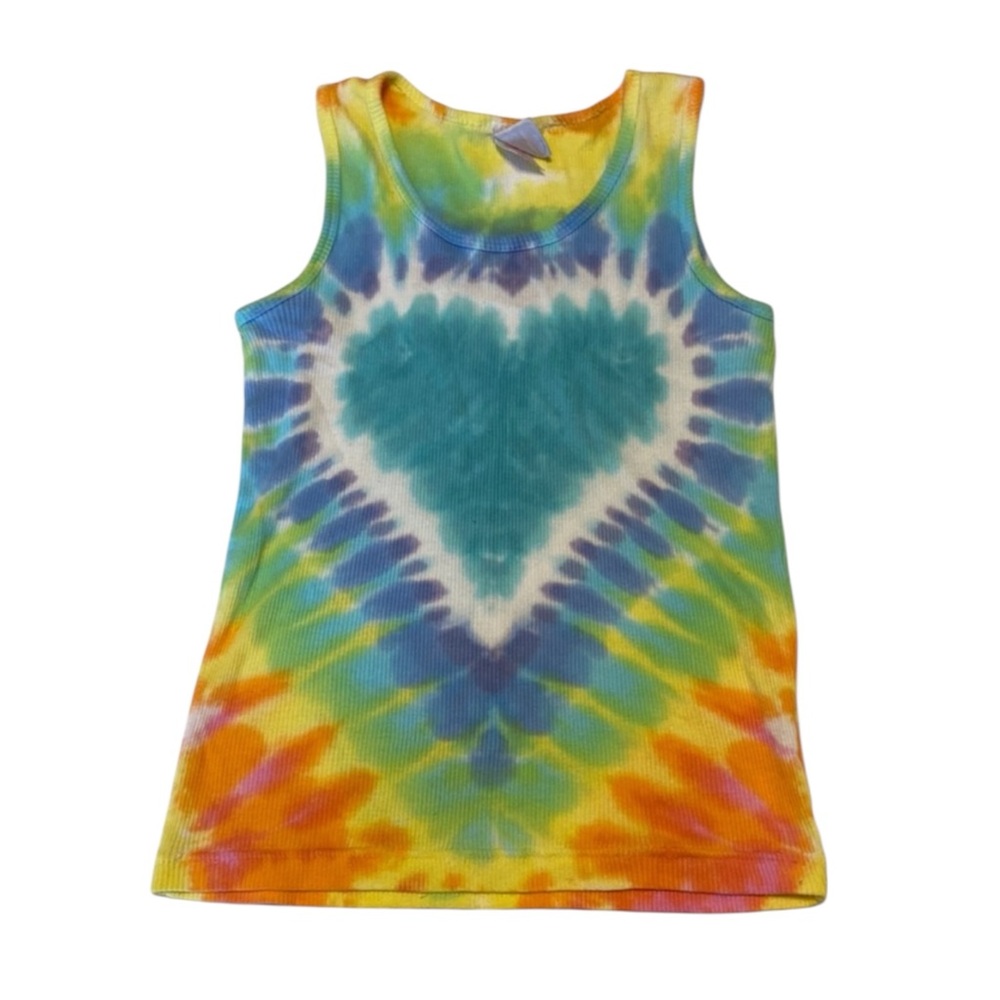 Tie Dye Heart Youth Tank Top